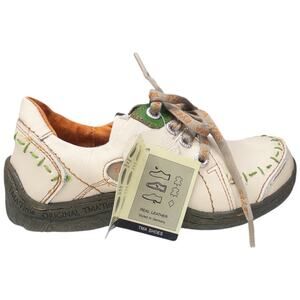 TMA EYES Women's Leather Comfort Sneakers Hand Sticted Women's 6.5 Cream Green
